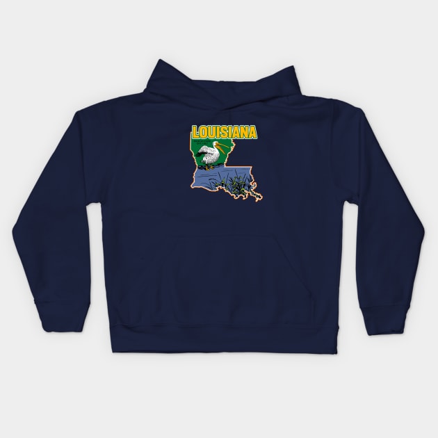 Louisiana and vintage Kids Hoodie by My Happy-Design